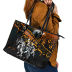 Step Into Horror Domain Giants Football Leather Tote Bag Halloween Horror Movie Characters - Aussie Hoodie