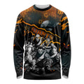 Step Into Horror Domain Giants Football Long Sleeve Shirt Halloween Horror Movie Characters - Aussie Hoodie