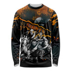 Step Into Horror Domain Giants Football Long Sleeve Shirt Halloween Horror Movie Characters - Aussie Hoodie