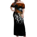 Step Into Horror Domain Giants Football Off Shoulder Maxi Dress Halloween Horror Movie Characters - Aussie Hoodie