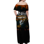 Step Into Horror Domain Giants Football Off Shoulder Maxi Dress Halloween Horror Movie Characters - Aussie Hoodie