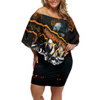 Step Into Horror Domain Giants Football Off Shoulder Short Dress Halloween Horror Movie Characters - Aussie Hoodie