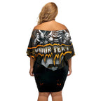 Step Into Horror Domain Giants Football Off Shoulder Short Dress Halloween Horror Movie Characters - Aussie Hoodie