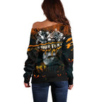 Step Into Horror Domain Giants Football Off Shoulder Sweater Halloween Horror Movie Characters - Aussie Hoodie