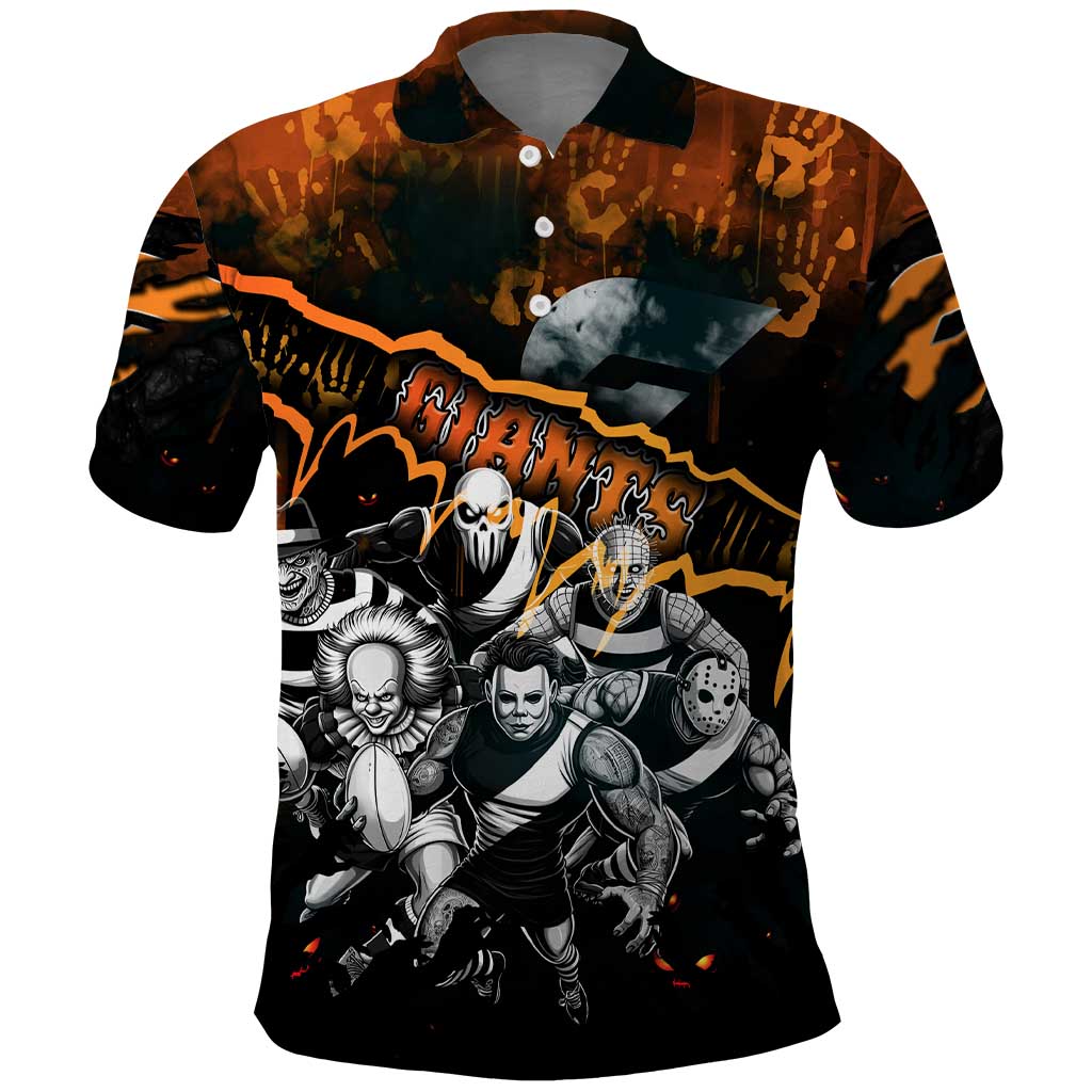 Step Into Horror Domain Giants Football Polo Shirt Halloween Horror Movie Characters - Aussie Hoodie