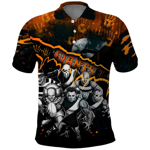 Step Into Horror Domain Giants Football Polo Shirt Halloween Horror Movie Characters - Aussie Hoodie