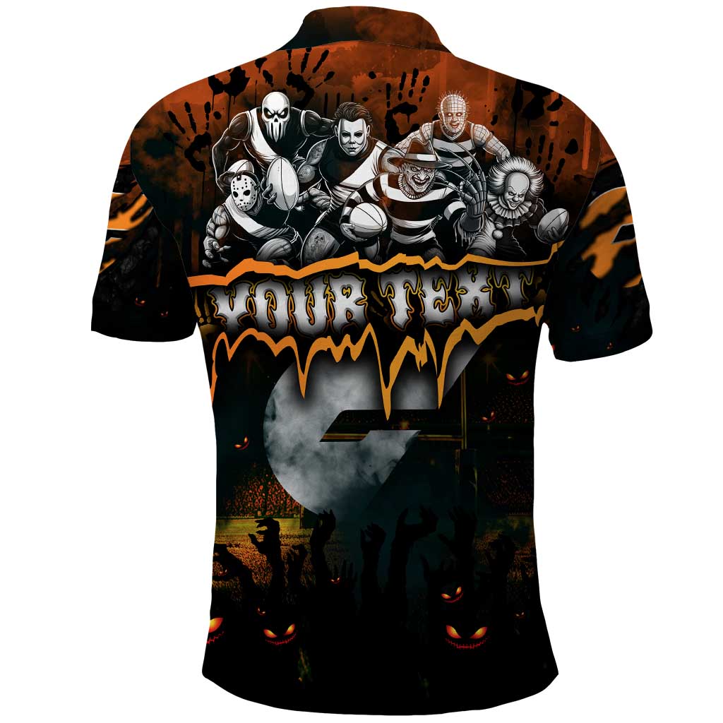 Step Into Horror Domain Giants Football Polo Shirt Halloween Horror Movie Characters - Aussie Hoodie