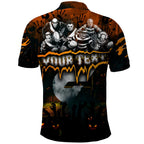 Step Into Horror Domain Giants Football Polo Shirt Halloween Horror Movie Characters - Aussie Hoodie