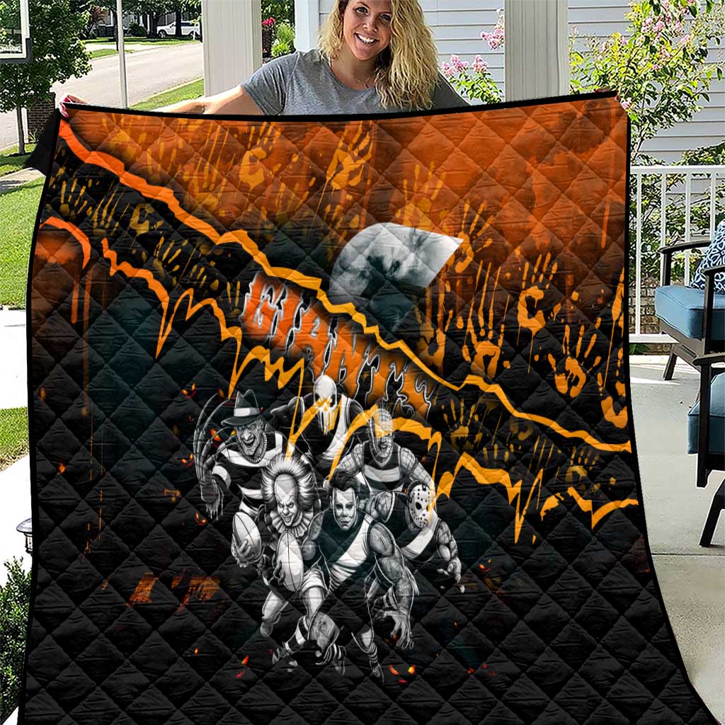 Step Into Horror Domain Giants Football Quilt Halloween Horror Movie Characters - Aussie Hoodie
