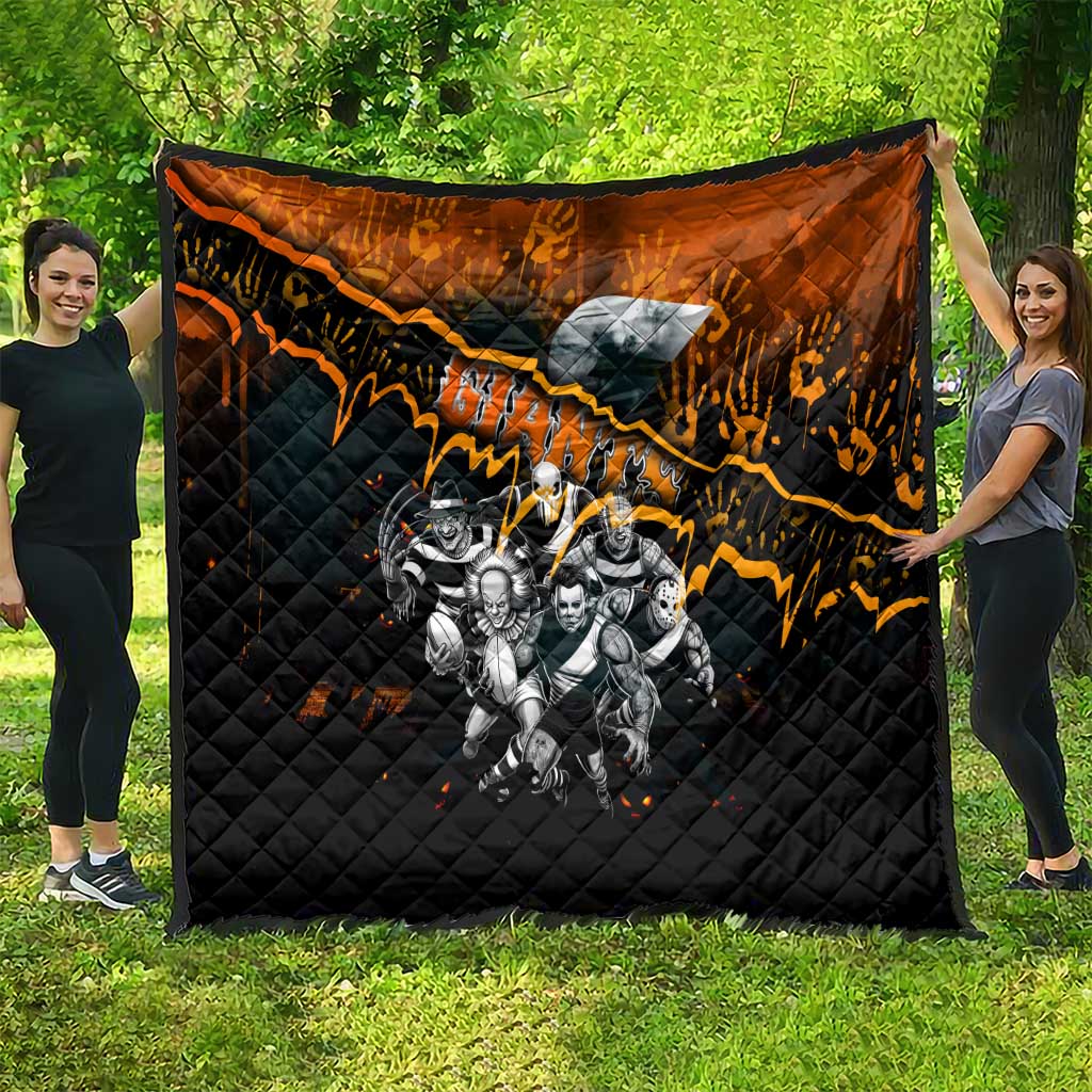 Step Into Horror Domain Giants Football Quilt Halloween Horror Movie Characters - Aussie Hoodie