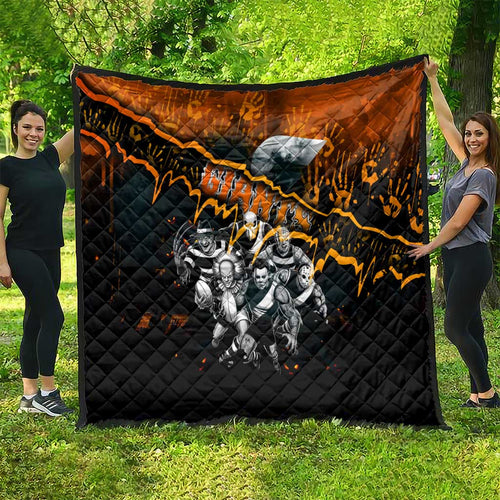 Step Into Horror Domain Giants Football Quilt Halloween Horror Movie Characters - Aussie Hoodie