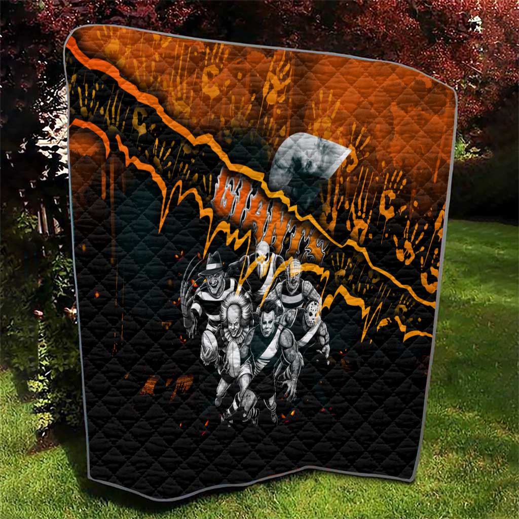 Step Into Horror Domain Giants Football Quilt Halloween Horror Movie Characters - Aussie Hoodie