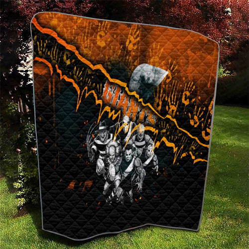 Step Into Horror Domain Giants Football Quilt Halloween Horror Movie Characters - Aussie Hoodie