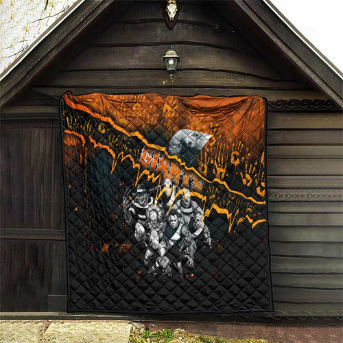 Step Into Horror Domain Giants Football Quilt Halloween Horror Movie Characters - Aussie Hoodie