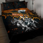 Step Into Horror Domain Giants Football Quilt Bed Set Halloween Horror Movie Characters - Aussie Hoodie
