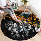 Step Into Horror Domain Giants Football Round Carpet Halloween Horror Movie Characters - Aussie Hoodie