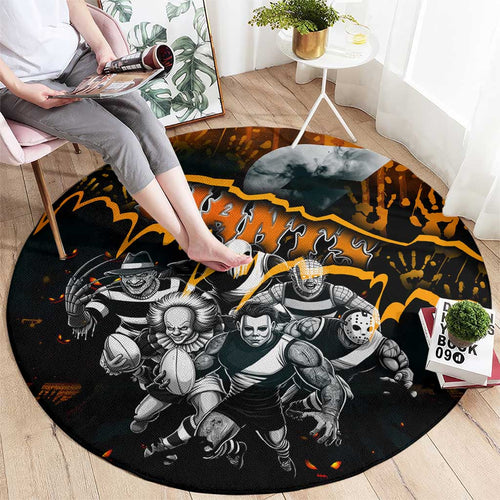 Step Into Horror Domain Giants Football Round Carpet Halloween Horror Movie Characters - Aussie Hoodie