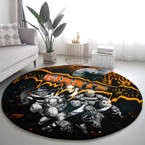 Step Into Horror Domain Giants Football Round Carpet Halloween Horror Movie Characters - Aussie Hoodie