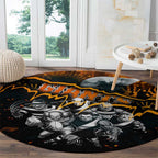 Step Into Horror Domain Giants Football Round Carpet Halloween Horror Movie Characters - Aussie Hoodie