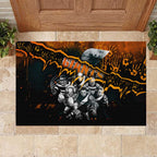 Step Into Horror Domain Giants Football Rubber Doormat Halloween Horror Movie Characters - Aussie Hoodie