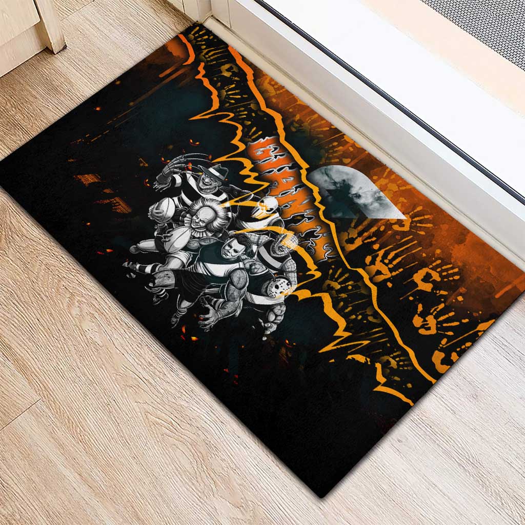 Step Into Horror Domain Giants Football Rubber Doormat Halloween Horror Movie Characters - Aussie Hoodie