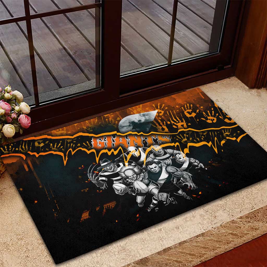 Step Into Horror Domain Giants Football Rubber Doormat Halloween Horror Movie Characters - Aussie Hoodie