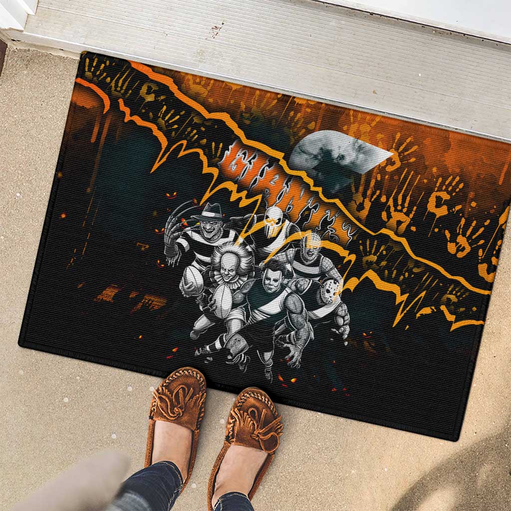Step Into Horror Domain Giants Football Rubber Doormat Halloween Horror Movie Characters - Aussie Hoodie