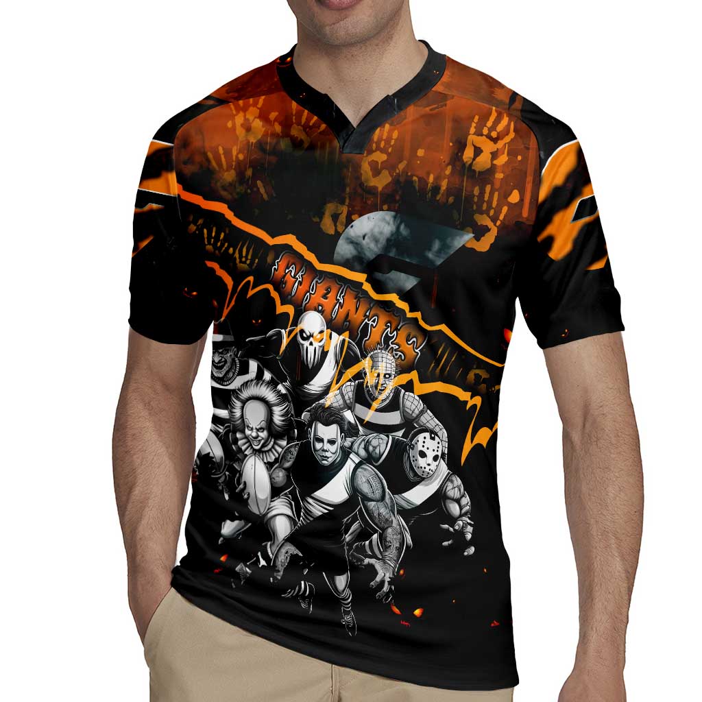 Step Into Horror Domain Giants Football Rugby Jersey Halloween Horror Movie Characters - Aussie Hoodie