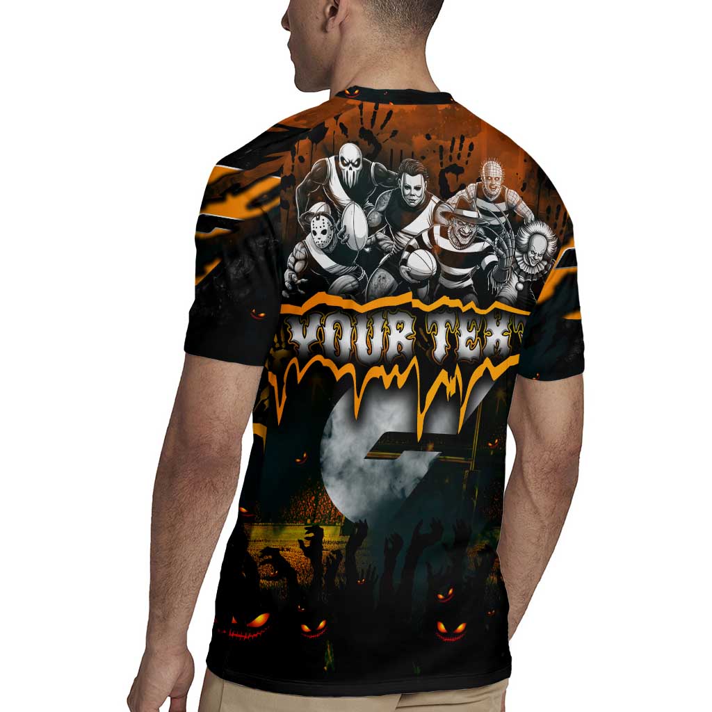 Step Into Horror Domain Giants Football Rugby Jersey Halloween Horror Movie Characters - Aussie Hoodie
