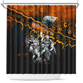 Step Into Horror Domain Giants Football Shower Curtain Halloween Horror Movie Characters - Aussie Hoodie