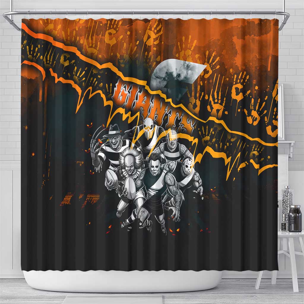 Step Into Horror Domain Giants Football Shower Curtain Halloween Horror Movie Characters - Aussie Hoodie