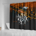 Step Into Horror Domain Giants Football Shower Curtain Halloween Horror Movie Characters - Aussie Hoodie