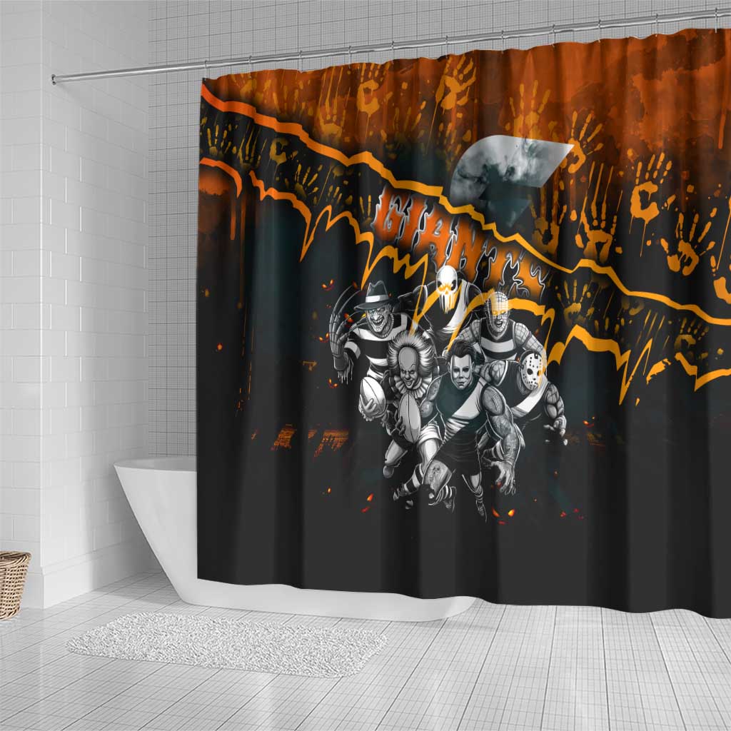 Step Into Horror Domain Giants Football Shower Curtain Halloween Horror Movie Characters - Aussie Hoodie