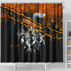 Step Into Horror Domain Giants Football Shower Curtain Halloween Horror Movie Characters - Aussie Hoodie