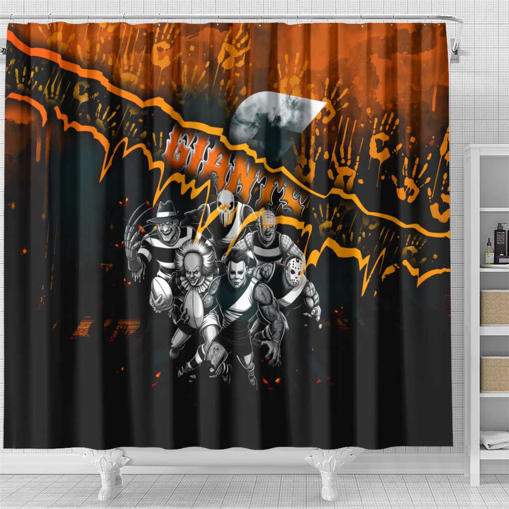 Step Into Horror Domain Giants Football Shower Curtain Halloween Horror Movie Characters - Aussie Hoodie