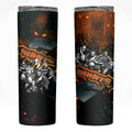 Step Into Horror Domain Giants Football Skinny Tumbler Halloween Horror Movie Characters - Aussie Hoodie