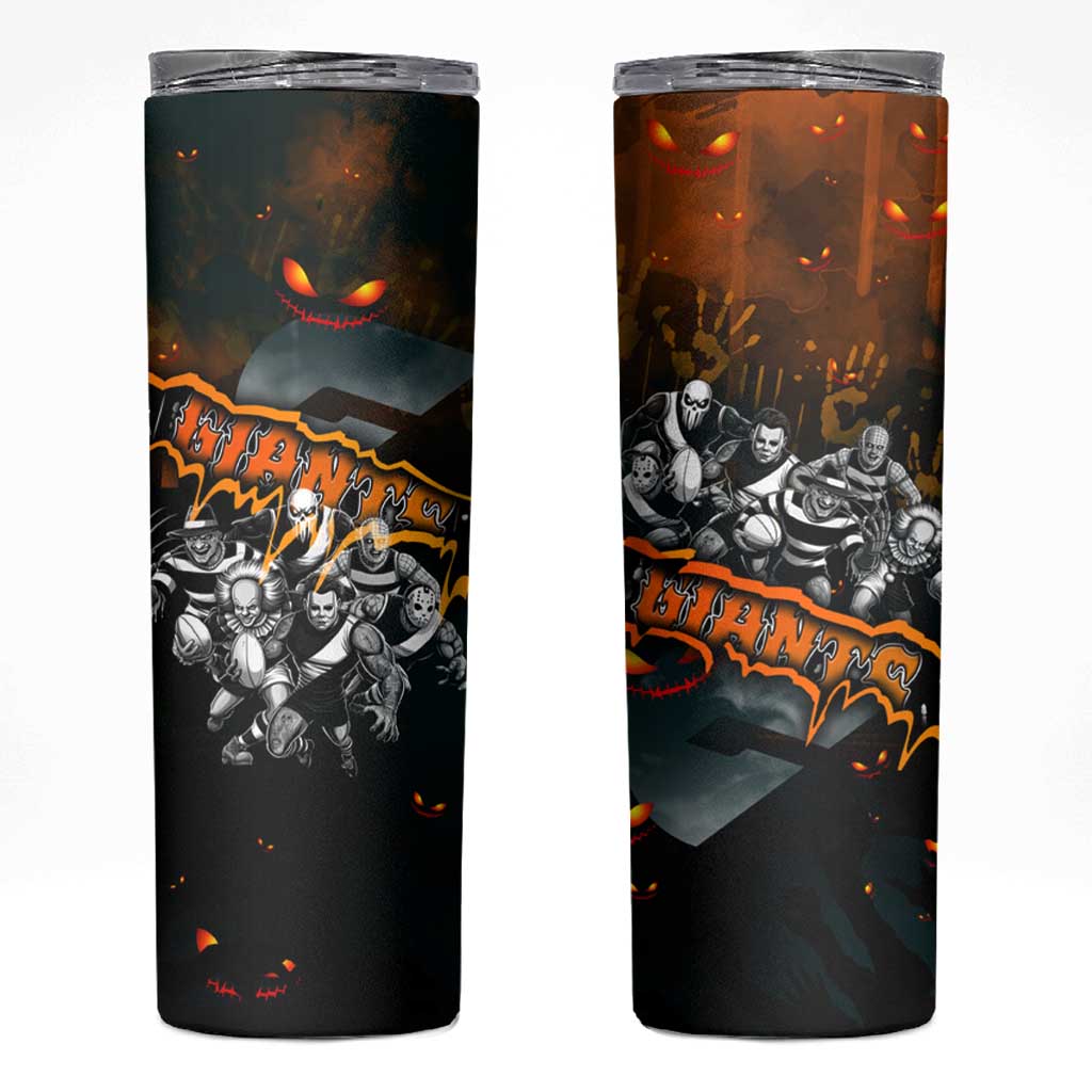 Step Into Horror Domain Giants Football Skinny Tumbler Halloween Horror Movie Characters - Aussie Hoodie