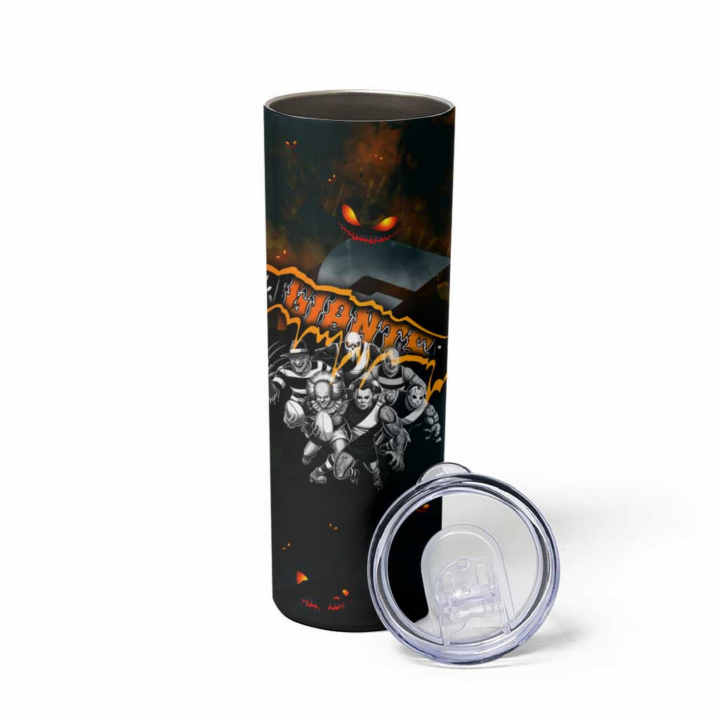 Step Into Horror Domain Giants Football Skinny Tumbler Halloween Horror Movie Characters - Aussie Hoodie
