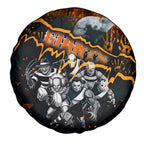 Step Into Horror Domain Giants Football Spare Tire Cover Halloween Horror Movie Characters - Aussie Hoodie
