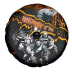Step Into Horror Domain Giants Football Spare Tire Cover Halloween Horror Movie Characters - Aussie Hoodie