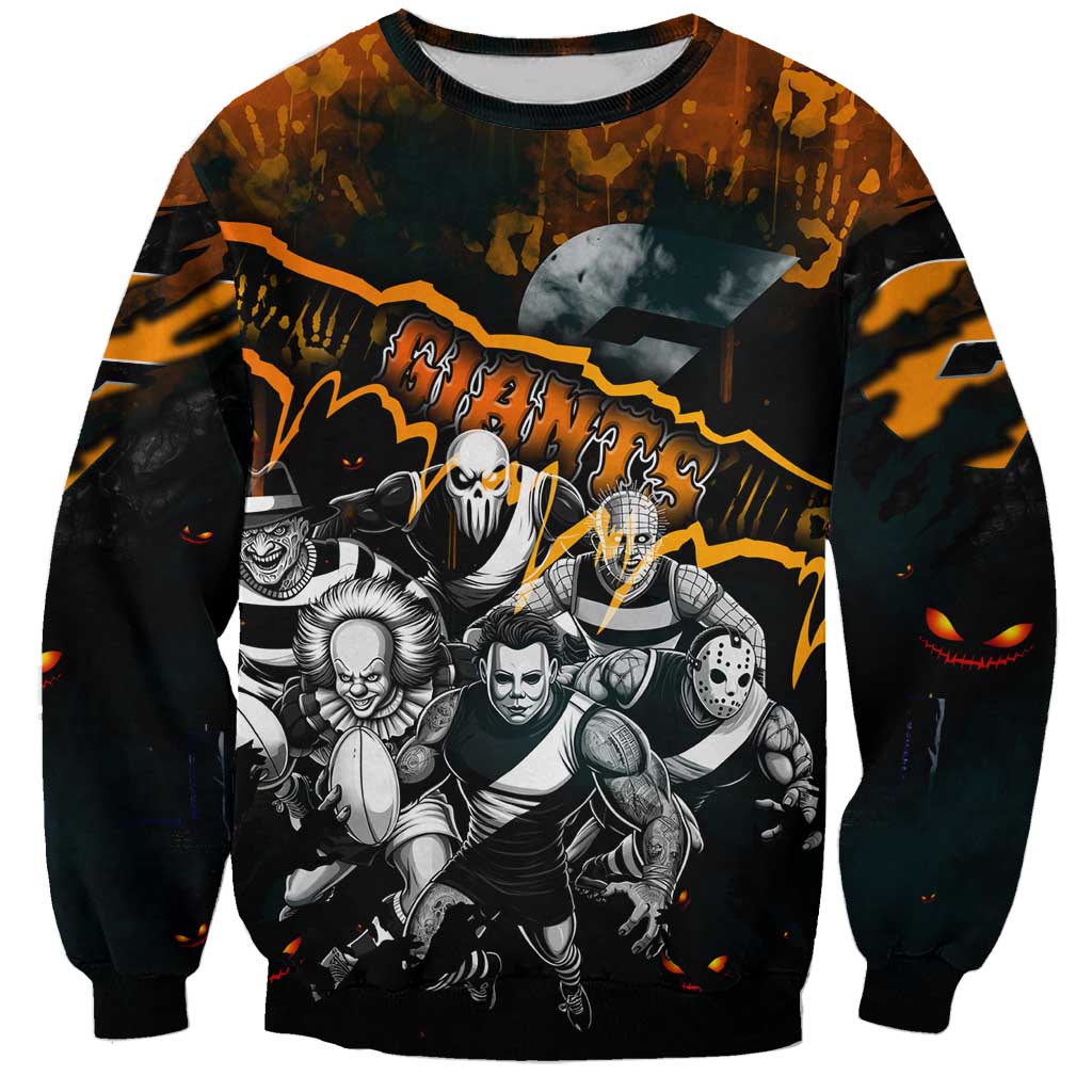 Step Into Horror Domain Giants Football Sweatshirt Halloween Horror Movie Characters - Aussie Hoodie