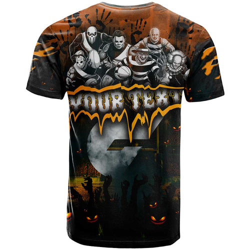 Step Into Horror Domain Giants Football T Shirt Halloween Horror Movie Characters - Aussie Hoodie