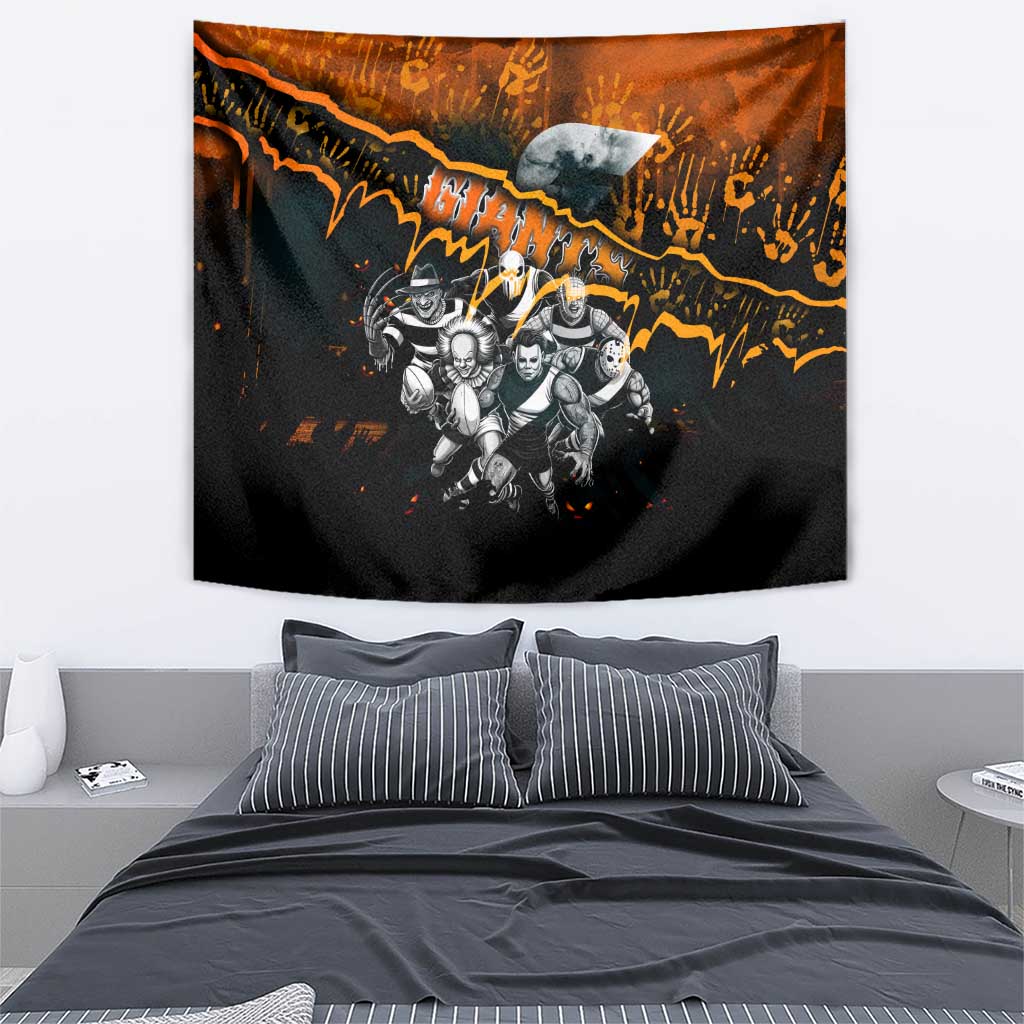 Step Into Horror Domain Giants Football Tapestry Halloween Horror Movie Characters - Aussie Hoodie