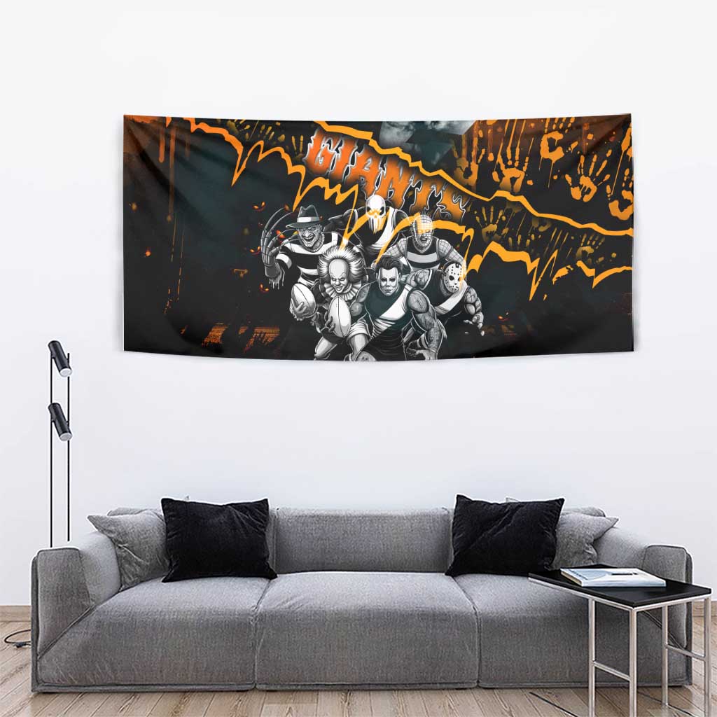 Step Into Horror Domain Giants Football Tapestry Halloween Horror Movie Characters - Aussie Hoodie