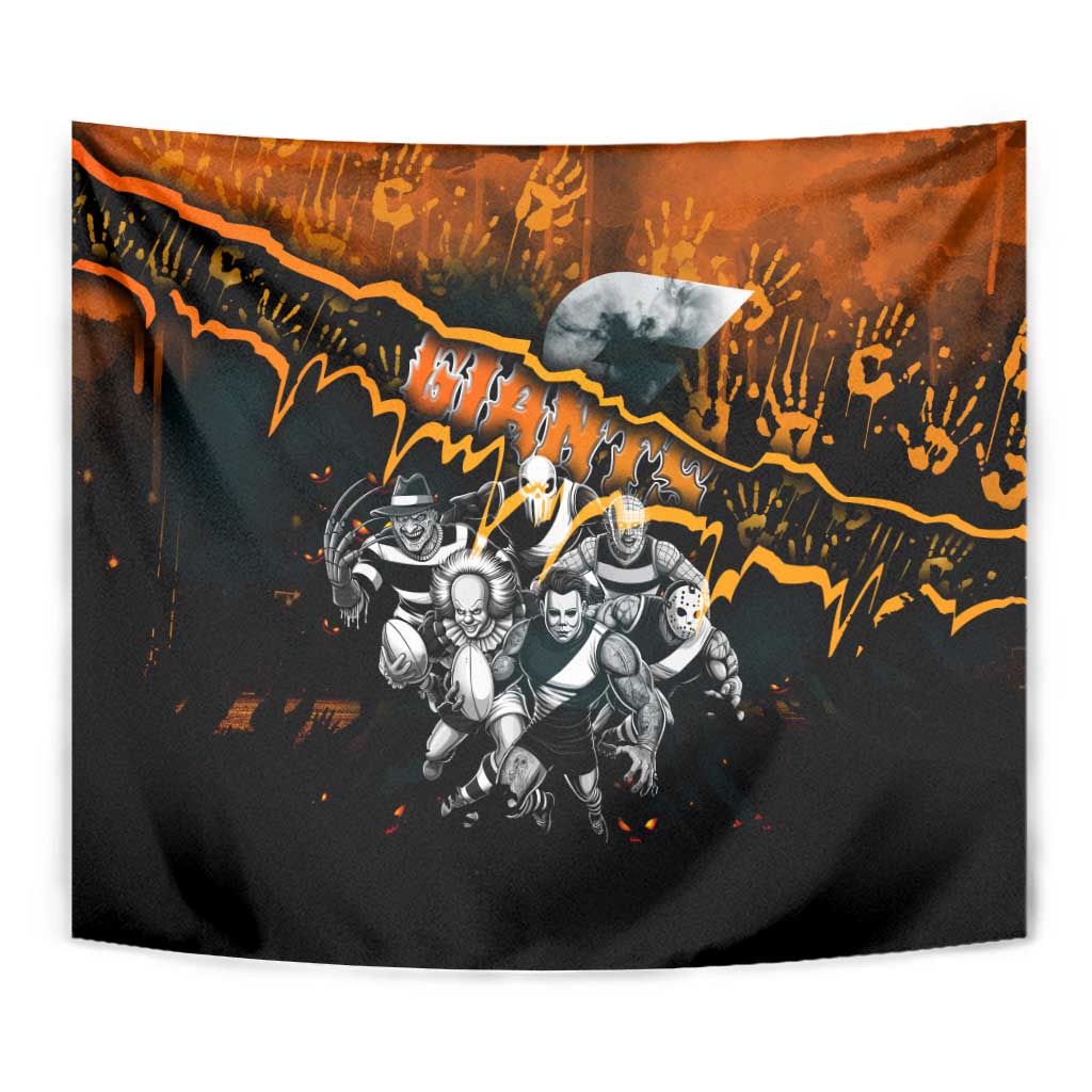 Step Into Horror Domain Giants Football Tapestry Halloween Horror Movie Characters - Aussie Hoodie