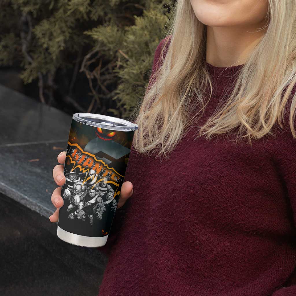 Step Into Horror Domain Giants Football Tumbler Cup Halloween Horror Movie Characters - Aussie Hoodie