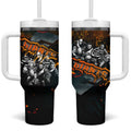 Step Into Horror Domain Giants Football Tumbler With Handle Halloween Horror Movie Characters - Aussie Hoodie