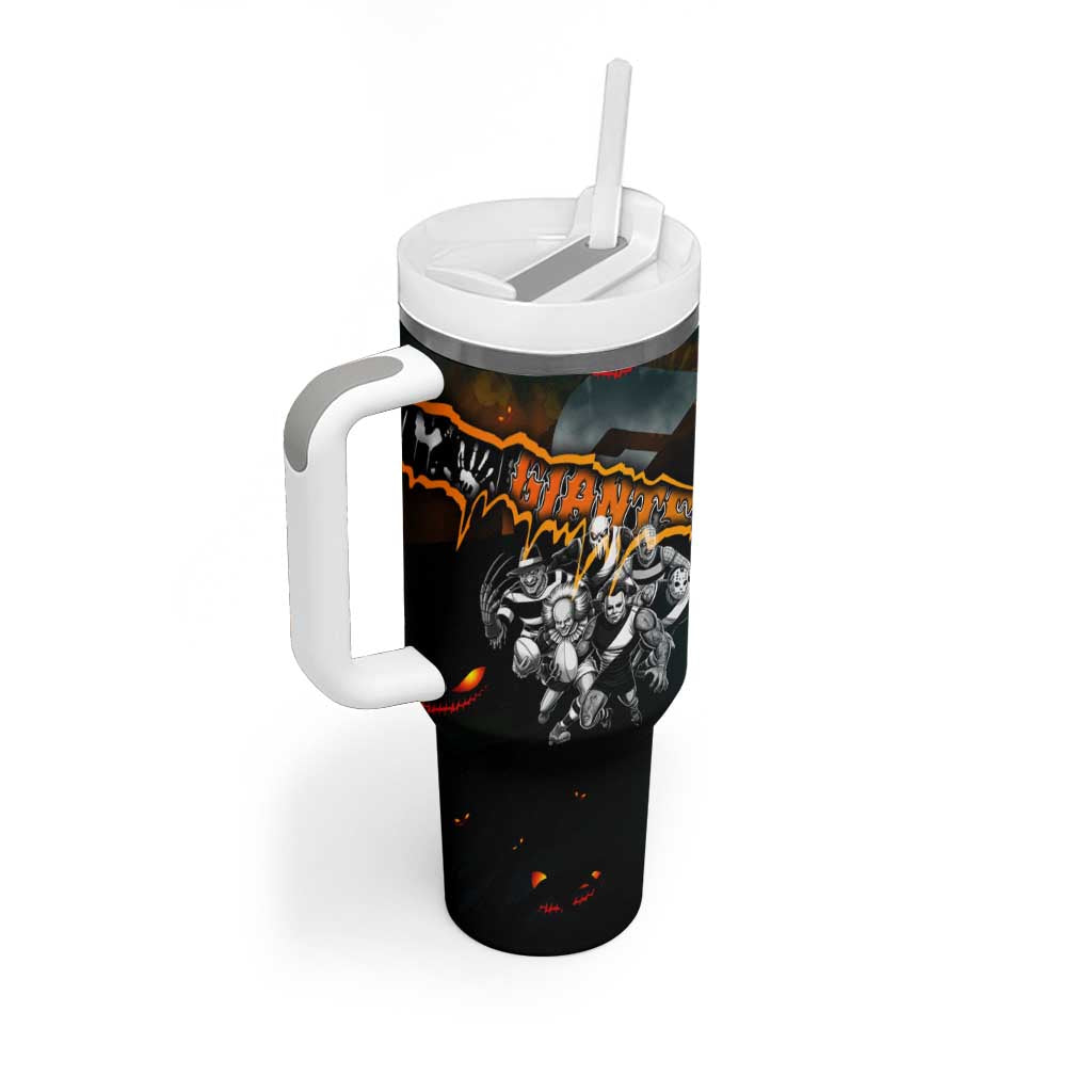 Step Into Horror Domain Giants Football Tumbler With Handle Halloween Horror Movie Characters - Aussie Hoodie