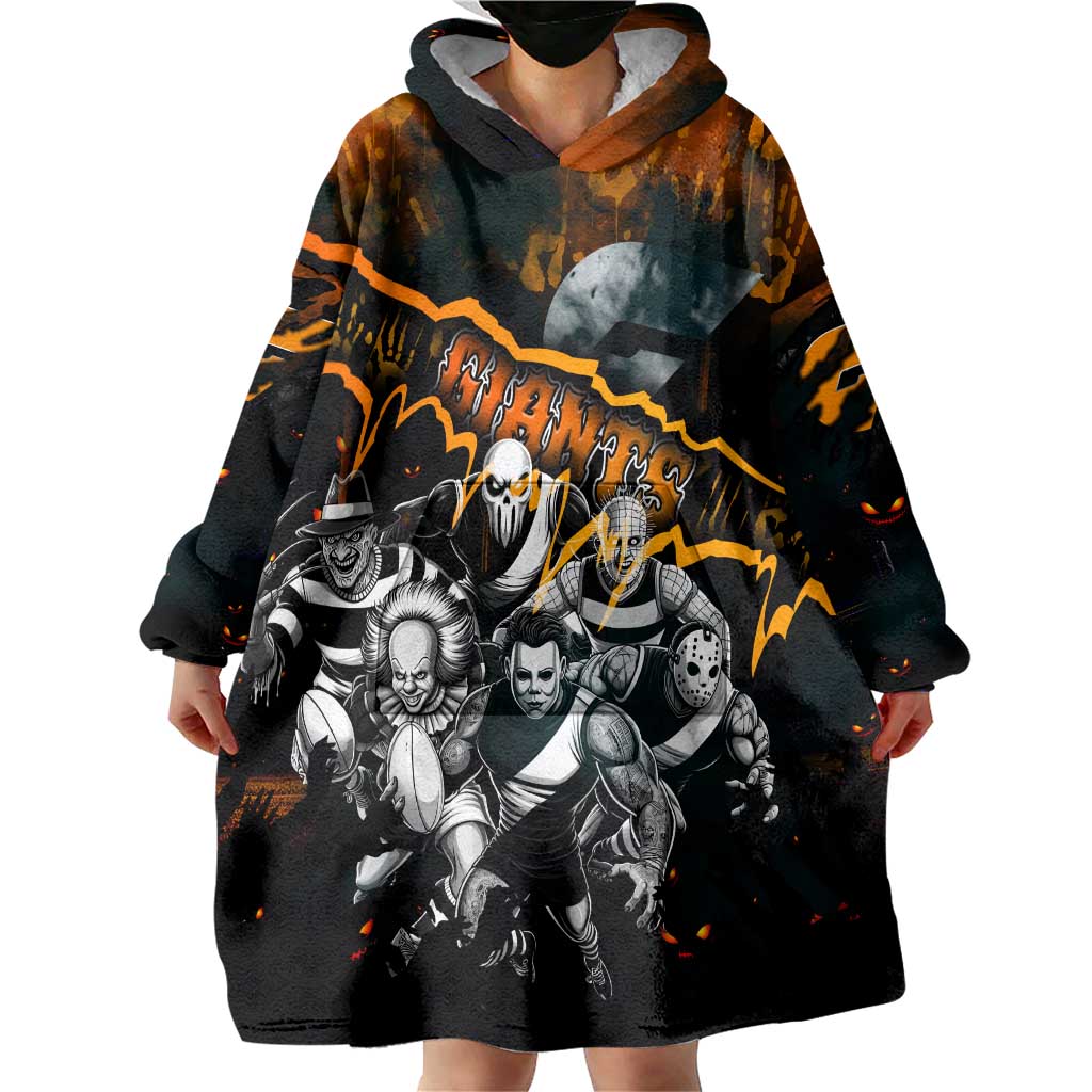 Step Into Horror Domain Giants Football Wearable Blanket Hoodie Halloween Horror Movie Characters - Aussie Hoodie
