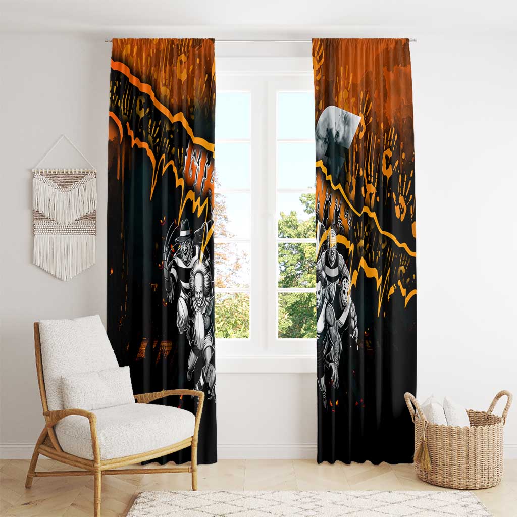 Step Into Horror Domain Giants Football Window Curtain Halloween Horror Movie Characters - Aussie Hoodie